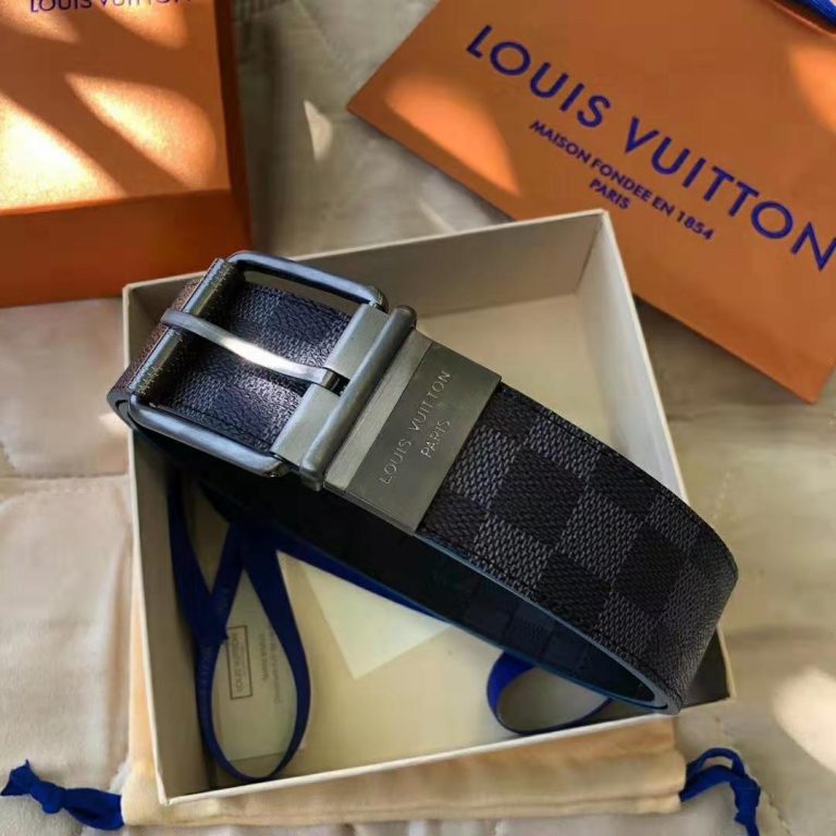 Louis Vuitton LV Unisex Damier Print 40mm Reversible Belt In Damier