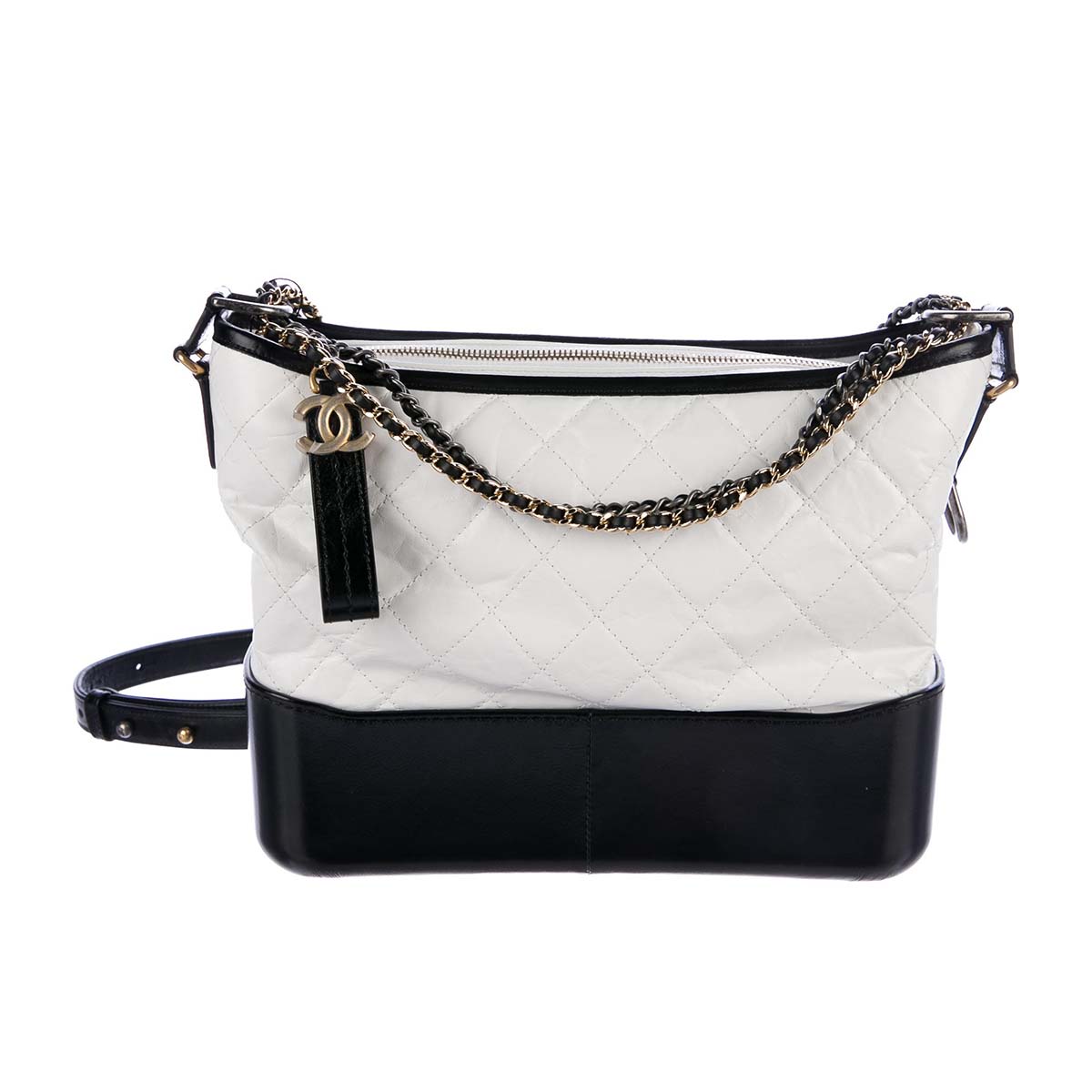 Chanel Gabrielle Hobo Medium Bag in Goatskin with Gold Silver-tone ...