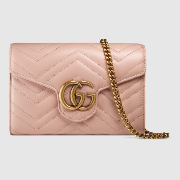 gucci pink small marmont chain bag