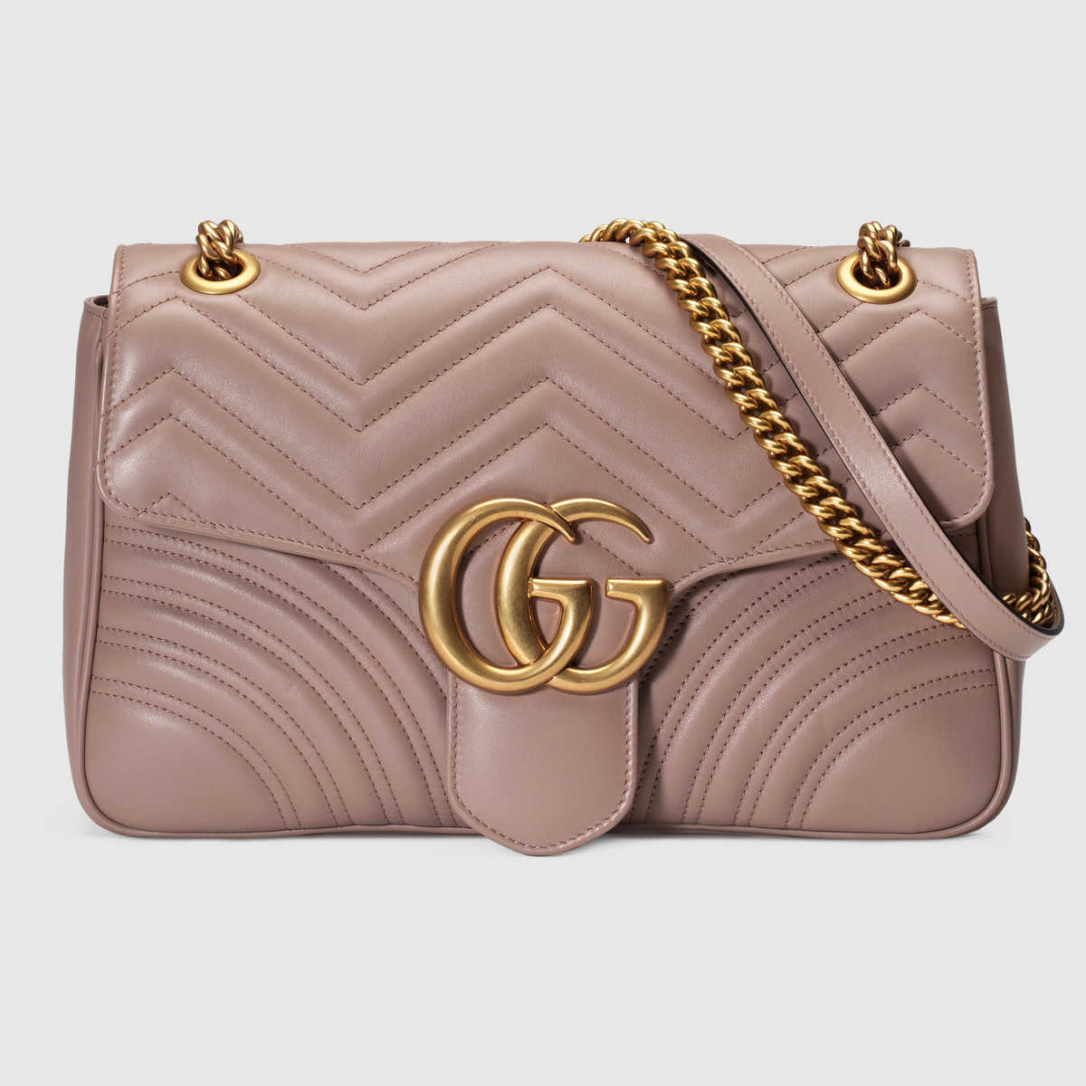 Gucci GG Marmont Small Chain Shoulder Bag in Matelassé Chevron Leather ...