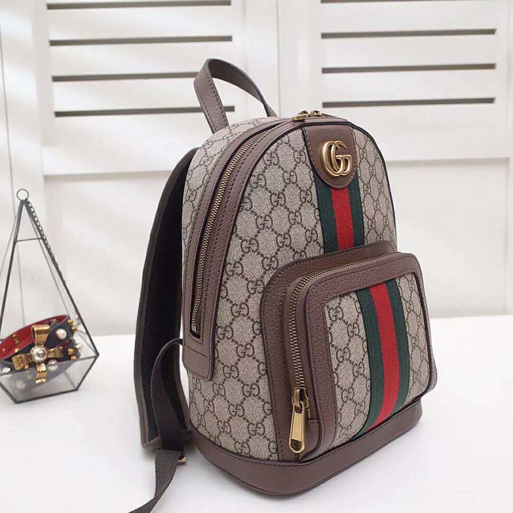 Gucci GG Unisex Ophidia GG Small Backpack-Brown - LULUX