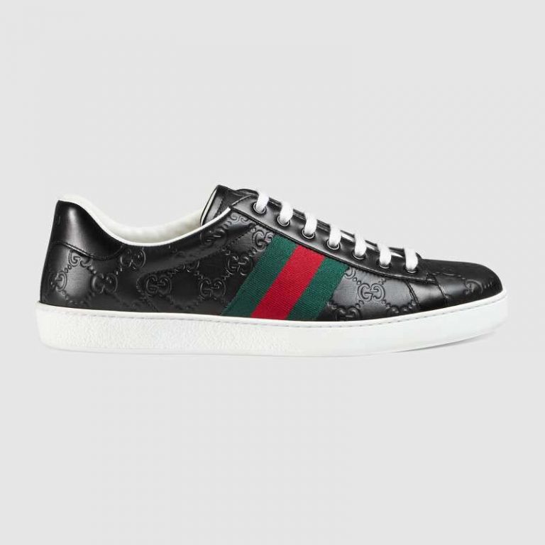 Gucci Men Ace Embroidered Sneaker Bee In White Lulux 8994