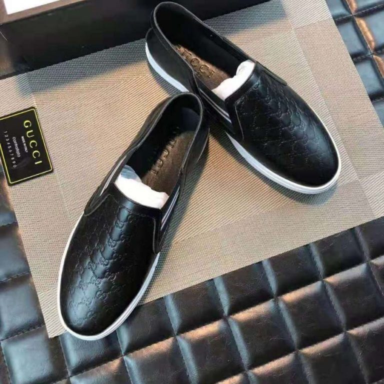 gucci black slip on sneaker