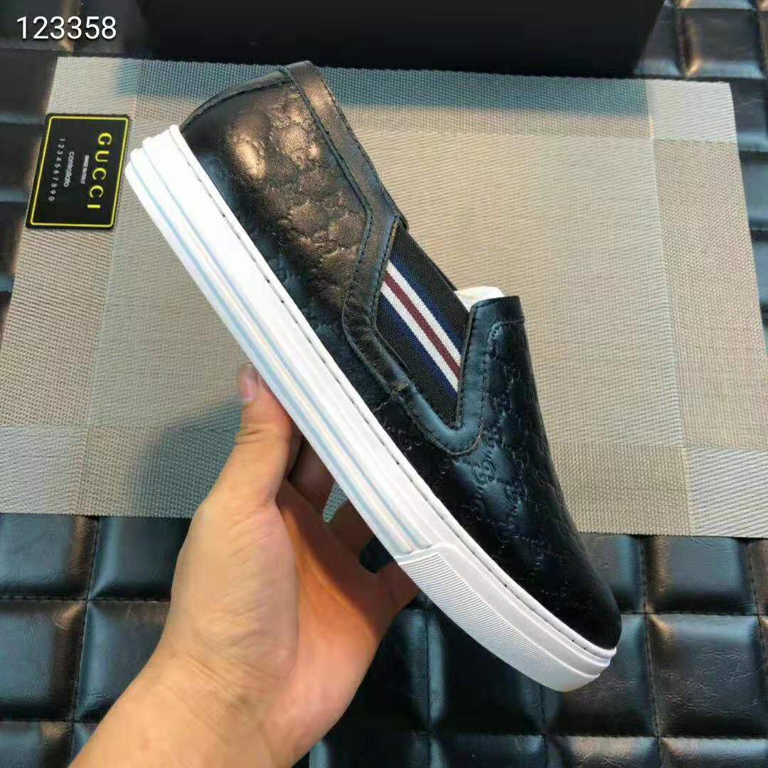 Gucci Men Gucci Signature Slip-On Sneaker-Black