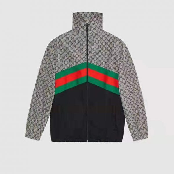 gucci technical jersey jacket blue