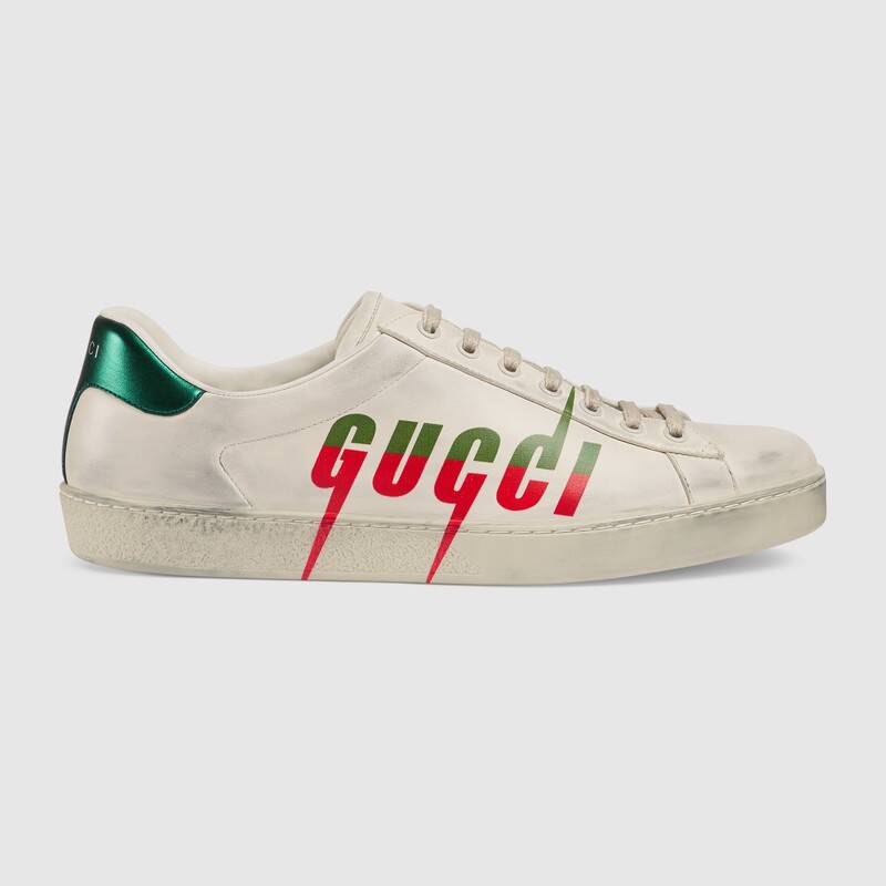 Ace Sneaker with Gucci Blade-Green - LULUX