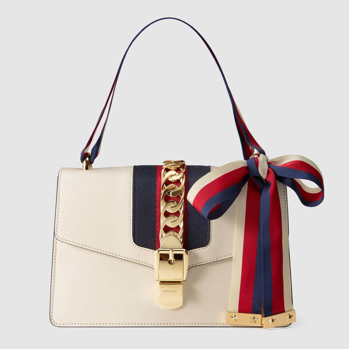  Gucci  Sylvie Small  Shoulder Bag in Smooth Leather LULUX