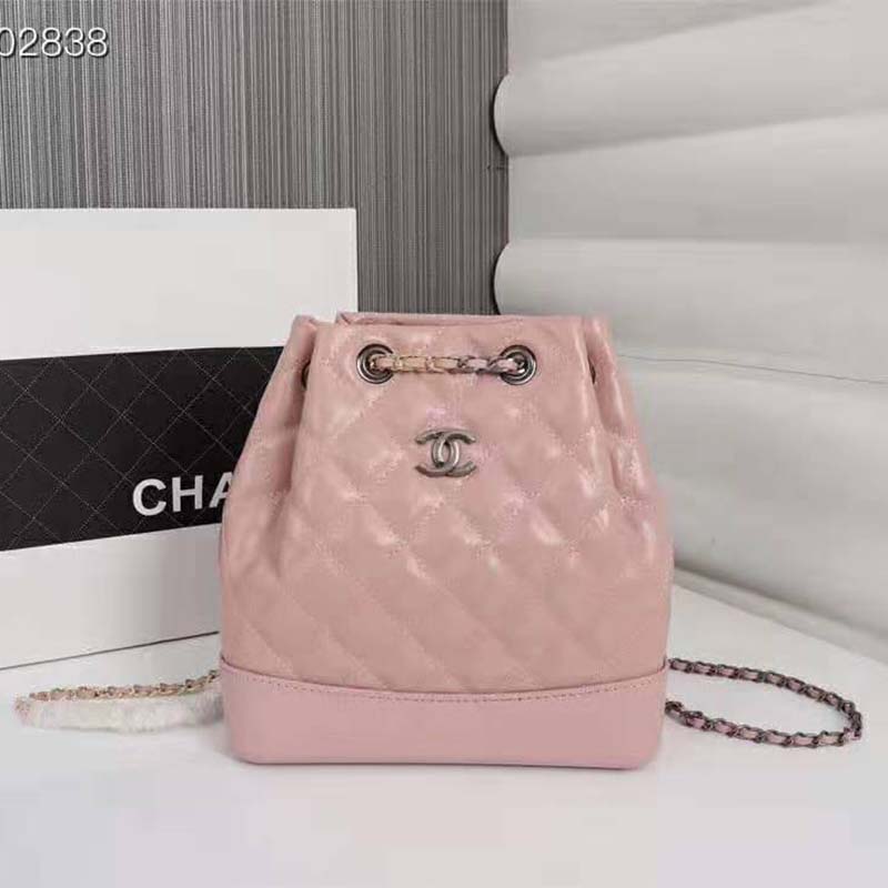 Chanel Gabrielle Small, Pink Calfskin, Preowned in Dustbag WA001