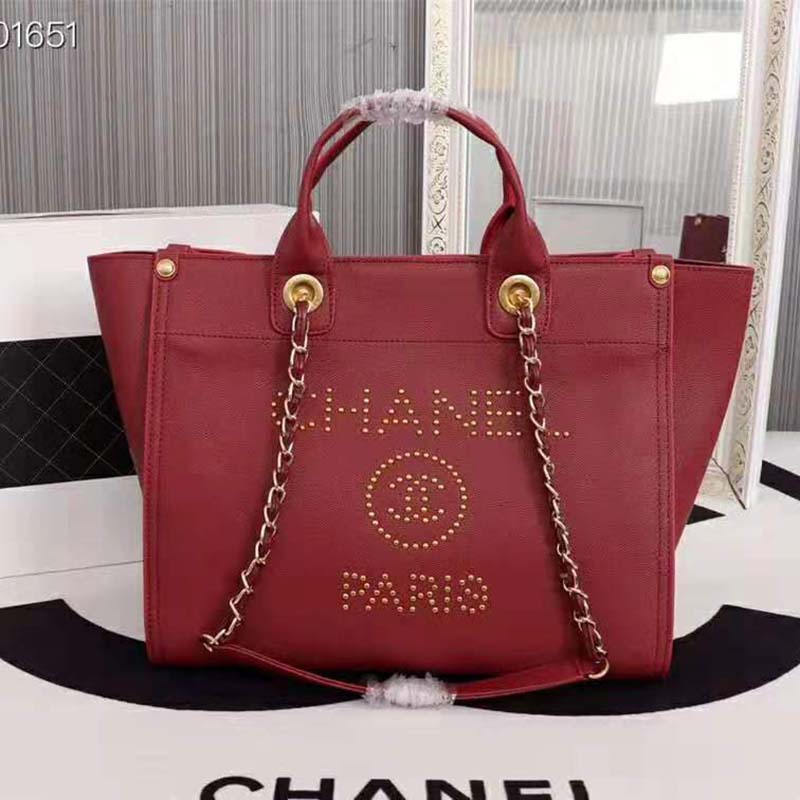 Chanel Women Chanel's Large Tote Shopping Bag in Grained Calfskin ...