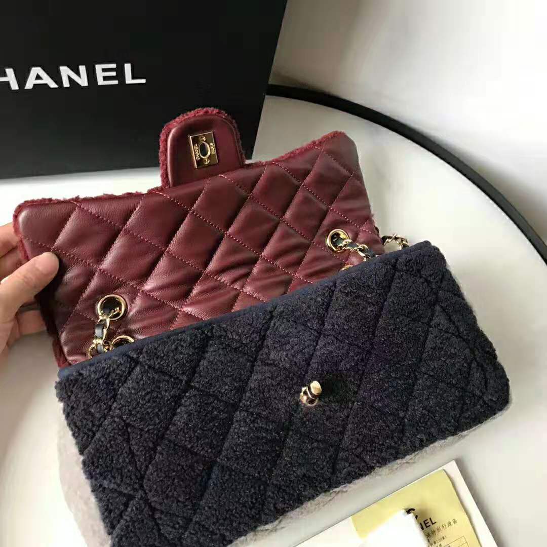 chanel shearling belt bag