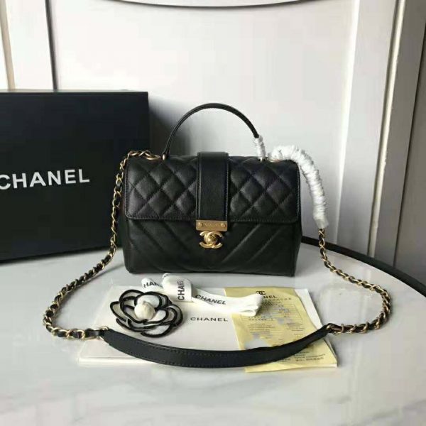 chanel flap bag with top handle 2019