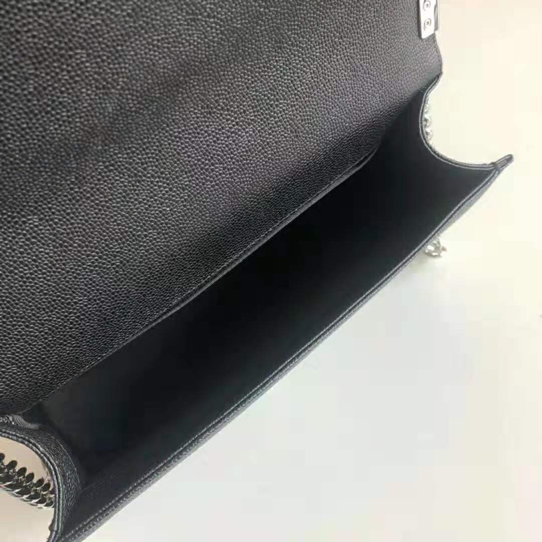 Chanel Women Large Boy Chanel Handbag in Calfskin Leather-Black - LULUX