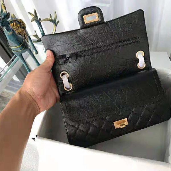 Chanel Women Maxi 2.55 Handbag in Aged Calfskin Leather-Black - LULUX