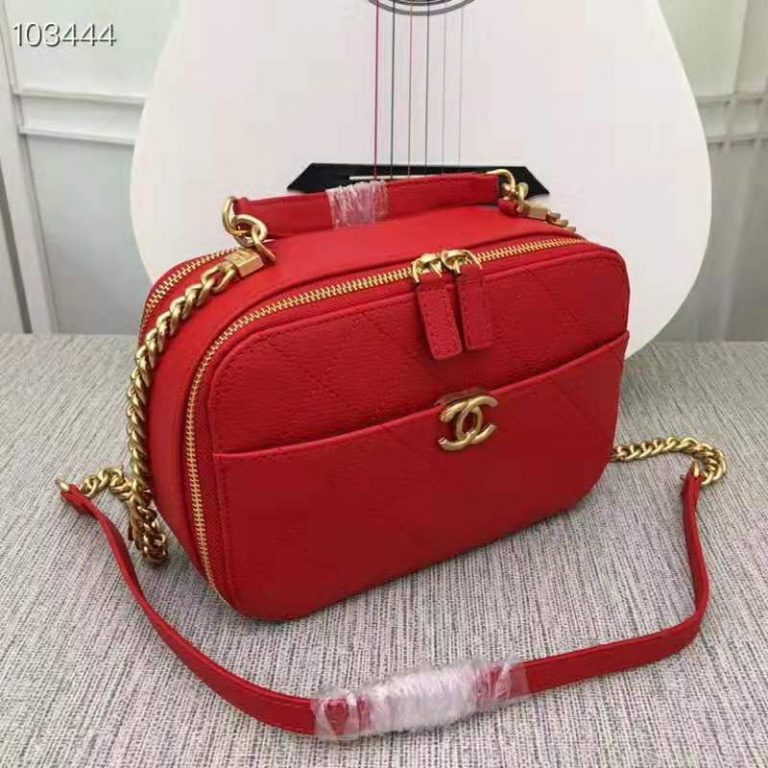 chanel red vanity case