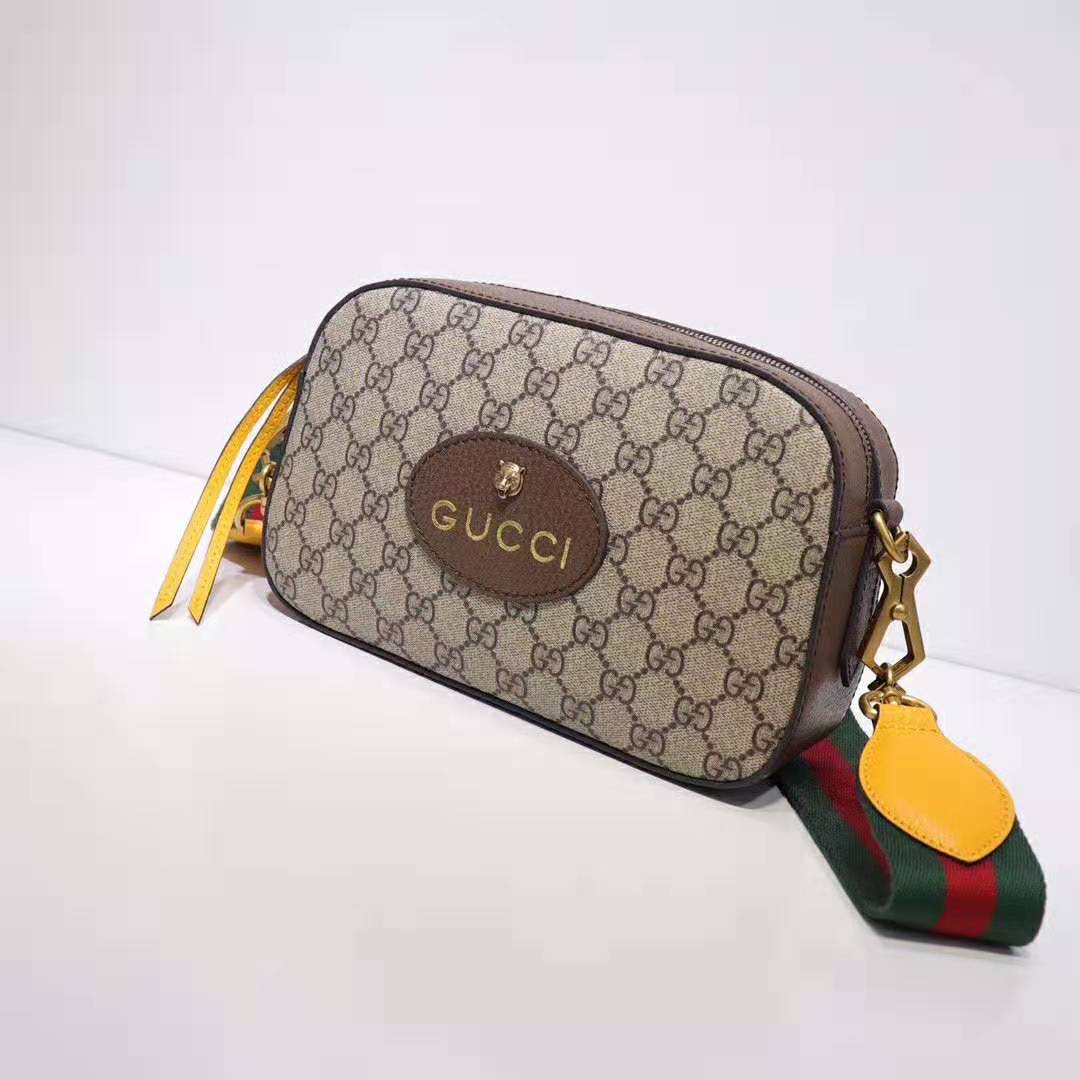 Gucci GG Women GG Supreme Messenger Bag in GG Supreme Canvas-Brown - LULUX
