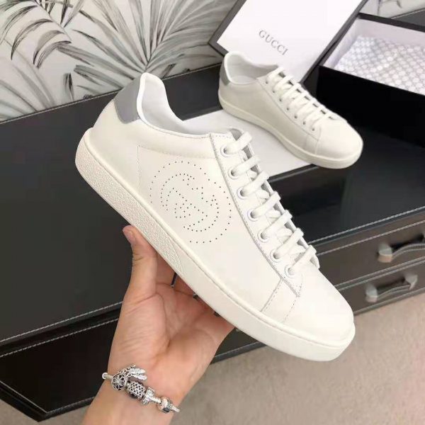 Gucci Unisex Ace Sneaker with Interlocking G-White - LULUX