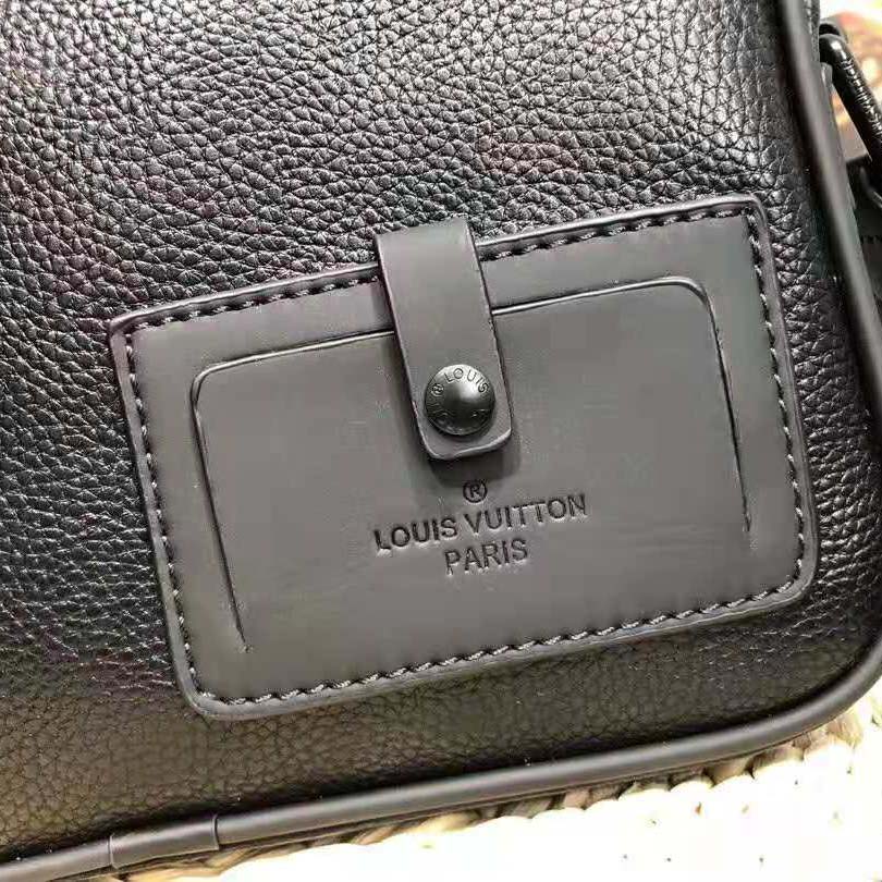 Louis Vuitton LV Men Alpha Messenger in Dark Silver Taurillon Leather-Black - LULUX