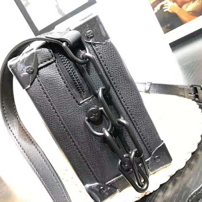Louis Vuitton LV Men Soft Trunk Bag in Taiga Leather-Black - LULUX