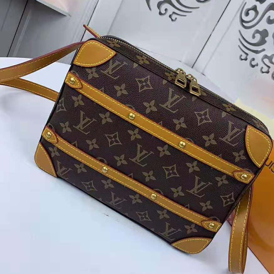 Bags Briefcases Louis Vuitton New Louis Vuitton Virgil Abloh Backpack Soft Trunk M30337 Taïga Leather