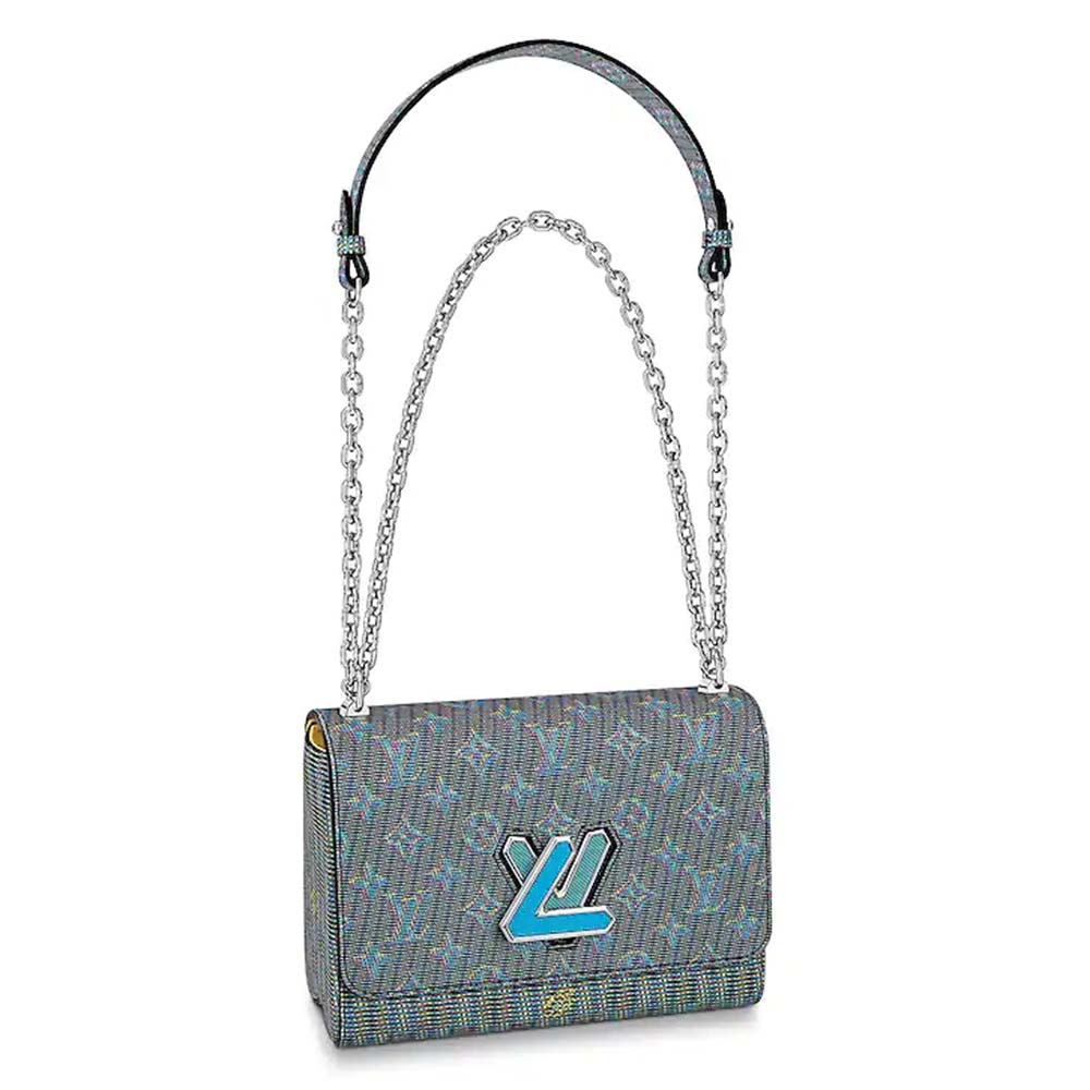 Louis Vuitton LV Women Twist MM Bag with Neon Monogram LV Pop Print-Blue - LULUX