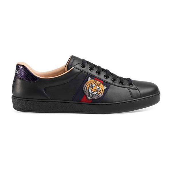 black gucci shoes with tiger