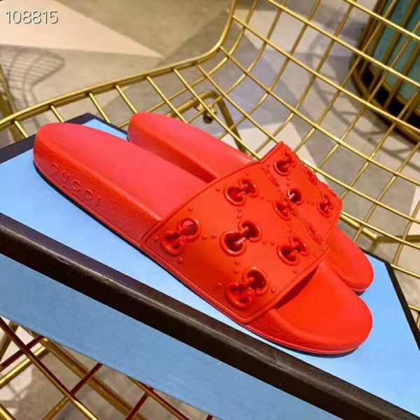 red gucci slides womens