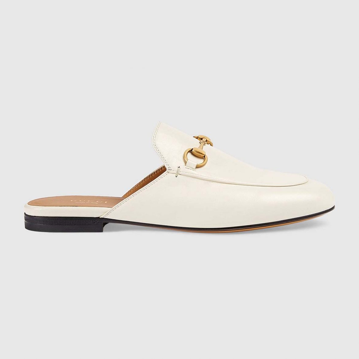 Gucci Unisex Princetown Leather Slipper-White