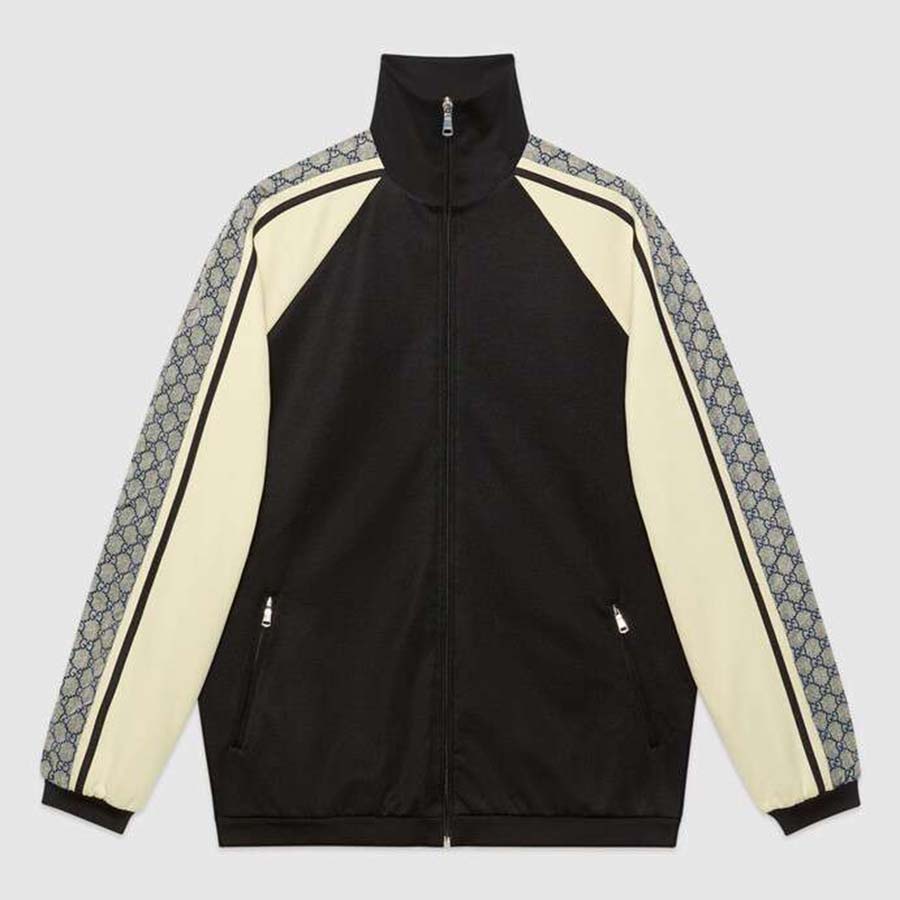 Gucci Men Oversize Technical Jersey Jacket in GG Printed Nylon-Black ...