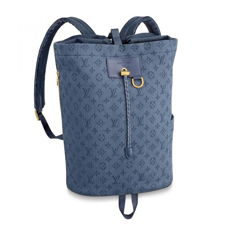 Louis Vuitton - Blue Monogram Denim Chalk Backpack