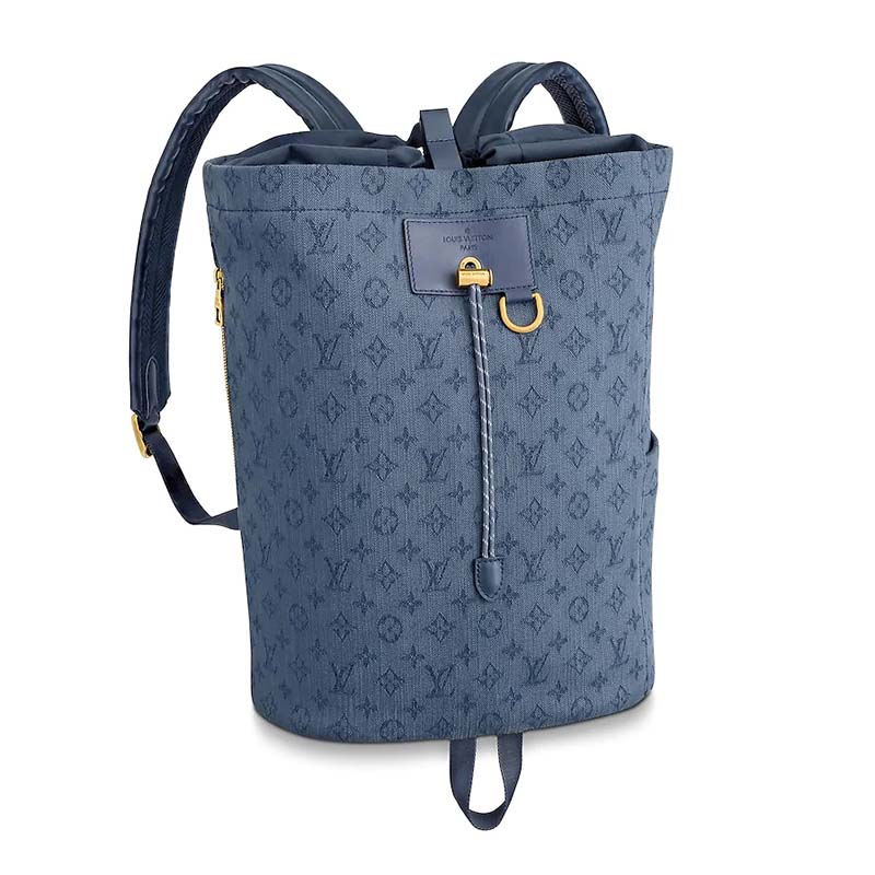 Louis Vuitton LV Men Chalk Backpack in Monogram Denim-Blue - LULUX