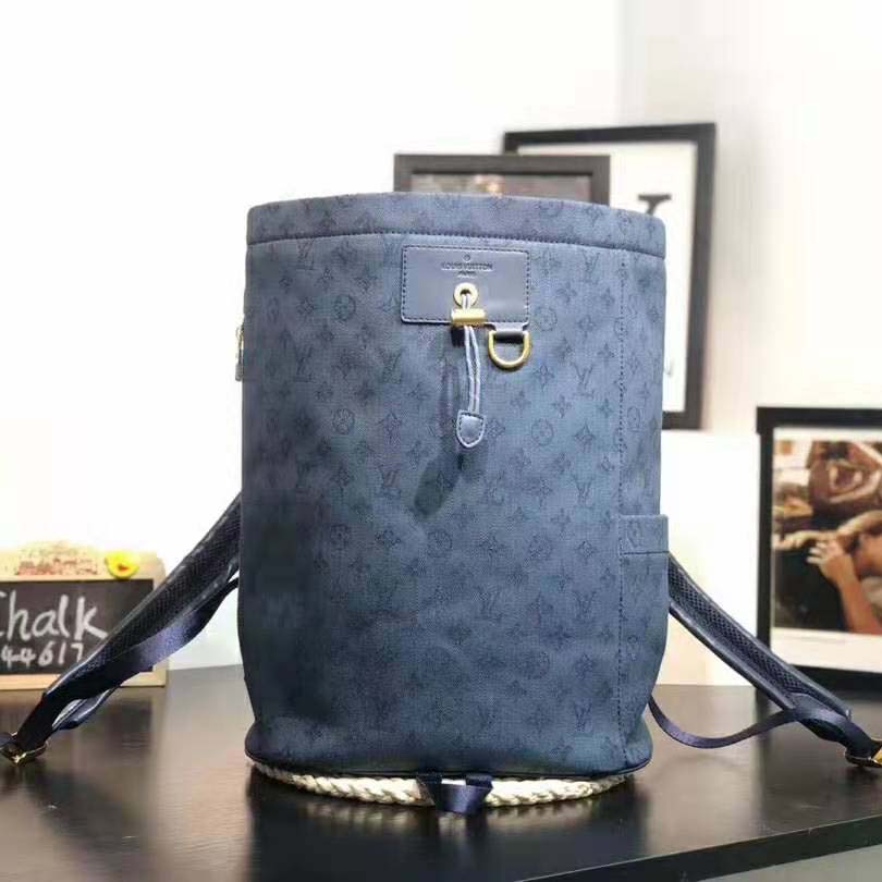 Louis Vuitton Chalk Backpack Monogram Denim Blue in Denim with Gold-tone -  US