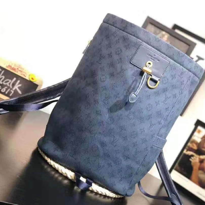 Louis Vuitton LV Men Chalk Backpack in Monogram Denim-Blue - LULUX