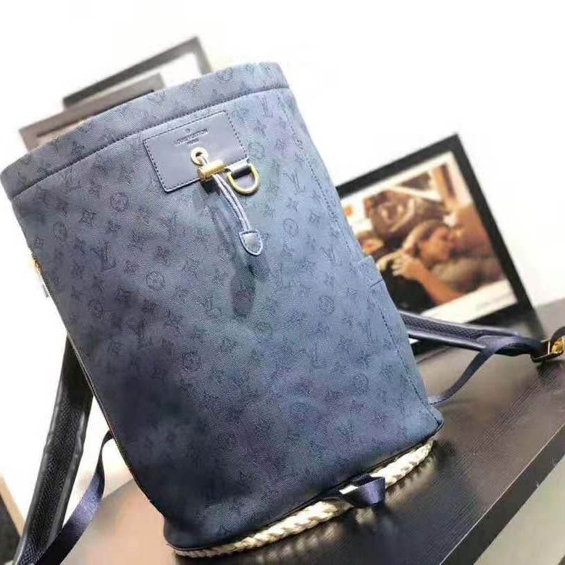 Louis Vuitton Chalk Backpack Monogram Denim Blue in Denim with Gold-tone -  US