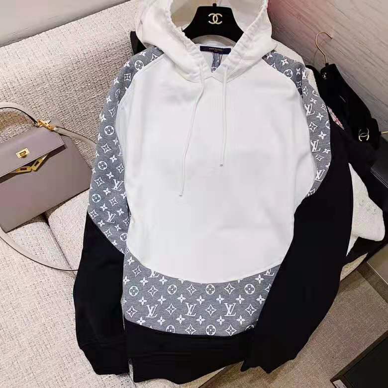 Louis Vuitton LV Men Monogram Circle Cut Hoodie in 100% Cotton-Grey - LULUX