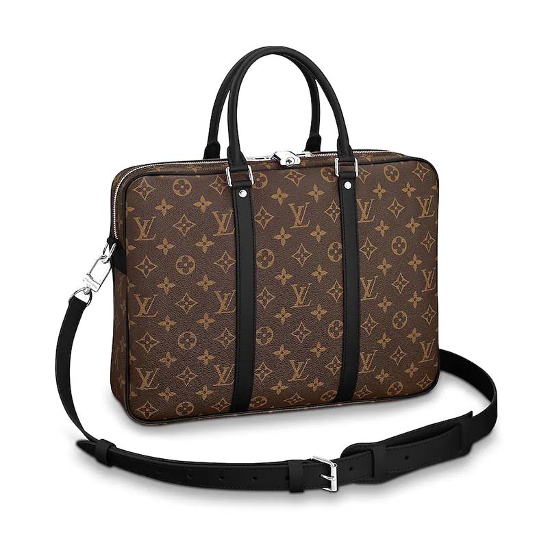 Louis Vuitton 100% Coated Canvas Brown Monogram Canvas Macassar Porte  Documents Voyage Laptop Bag One Size - 48% off