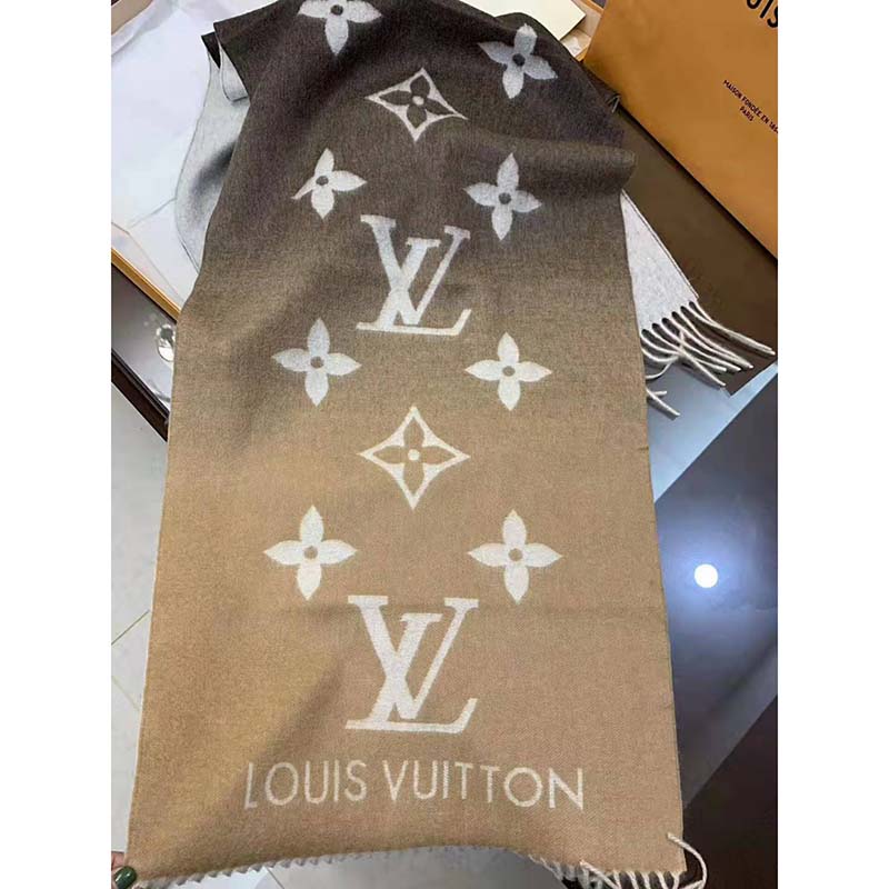 Louis Vuitton LV Unisex Reykjavik Gradient Cashmere Scarf Oversized ...