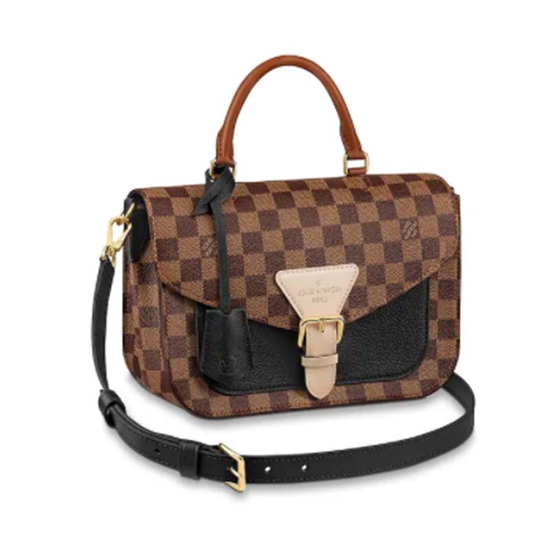 Louis Vuitton LV Women Beaumarchais Flap Bag in Damier Ebene Coated Canvas - LULUX