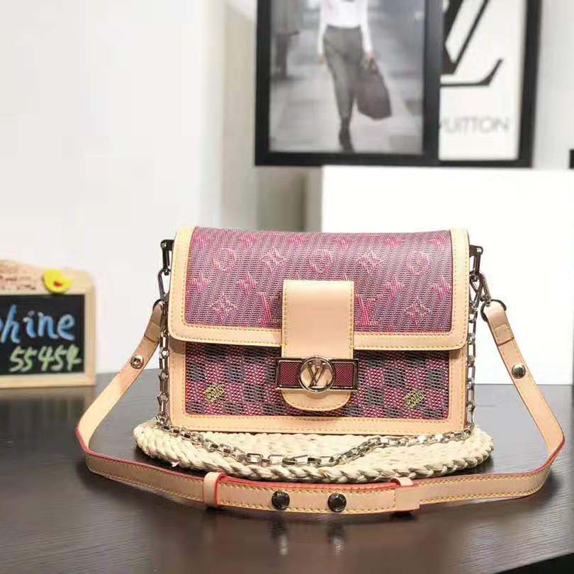 Louis Vuitton LV Women Dauphine MM Handbag in Monogram Canvas-Pink - LULUX