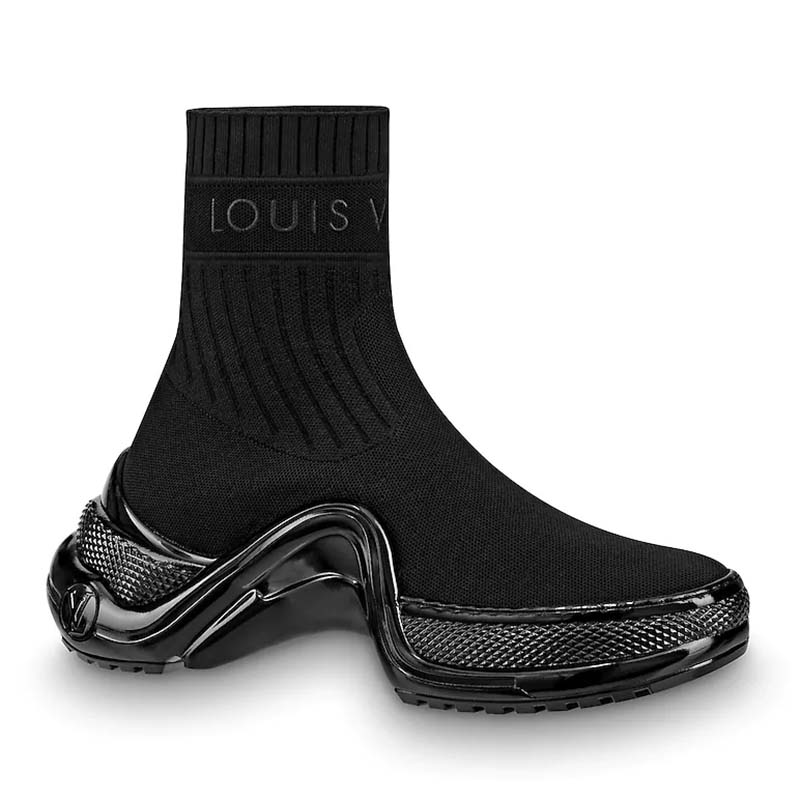 Louis Vuitton LV Women LV Archlight Sneaker Boot in Black Stretch Textile - LULUX
