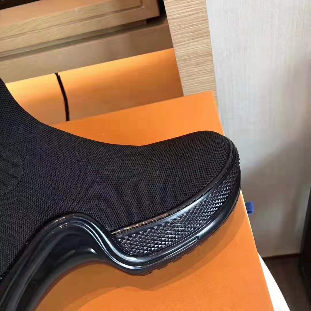 Louis Vuitton LV Women LV Archlight Sneaker Boot in Black Stretch Textile - LULUX