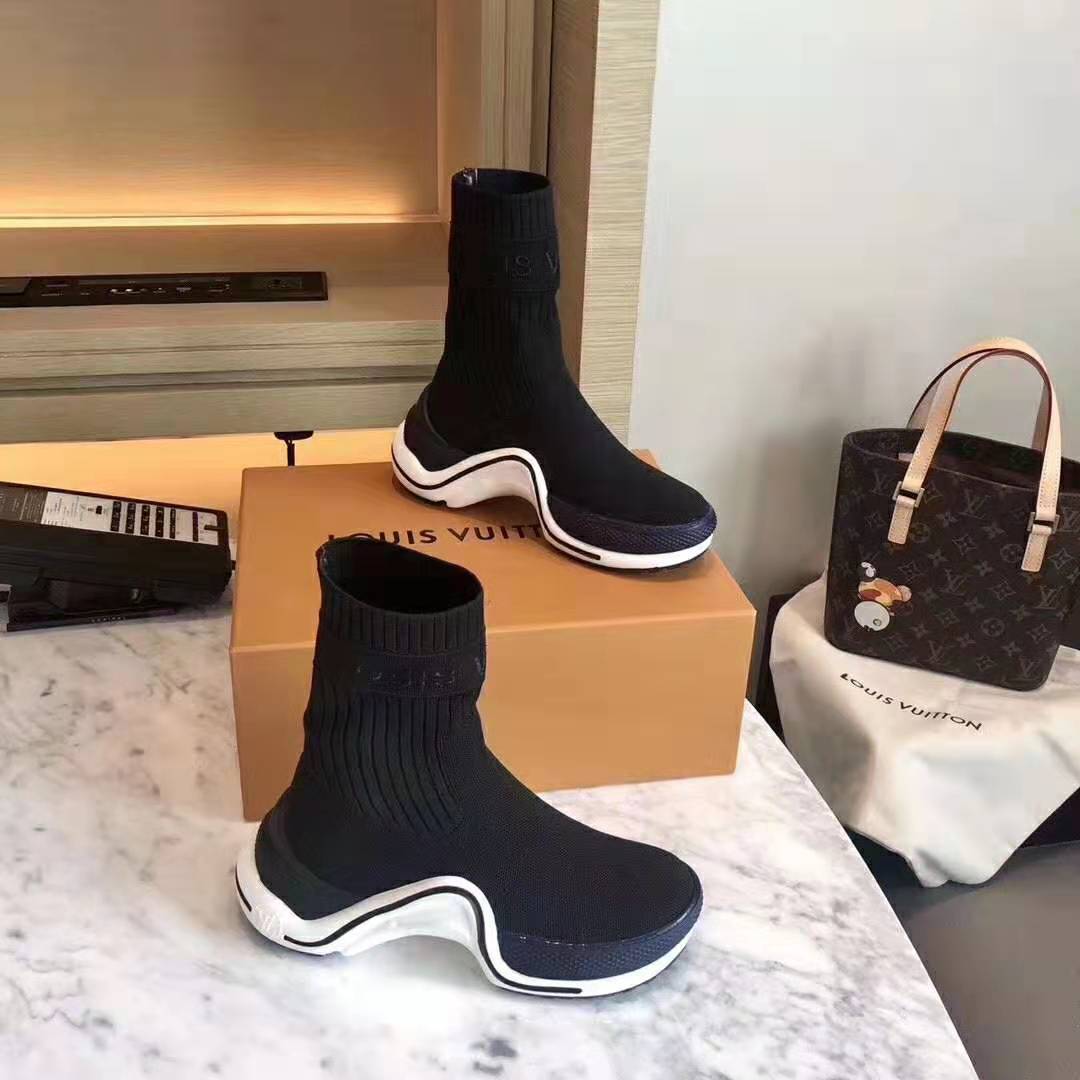 Louis Vuitton Black Stretch Fabric Aftergame Sock High Top