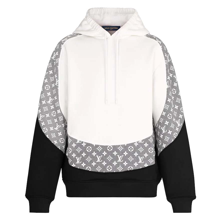 Louis Vuitton LV Women Monogram Circle Cut Hoodie in 100% Cotton-Grey - LULUX