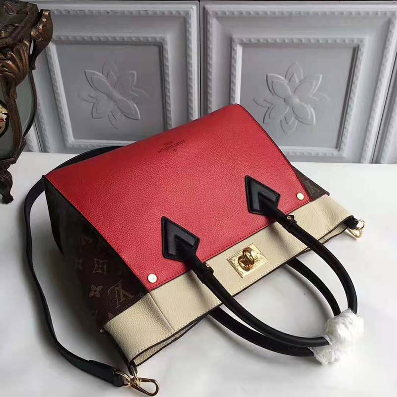 Louis Vuitton LV Women On My Side Bag in Small-Grained Calf Leather-Red - LULUX