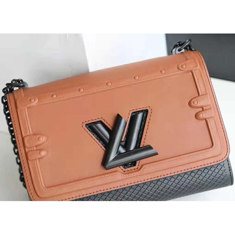 Louis Vuitton LV Women Twist MM Chain Bag in Cowhide Leather and Calfskin-Brown - LULUX