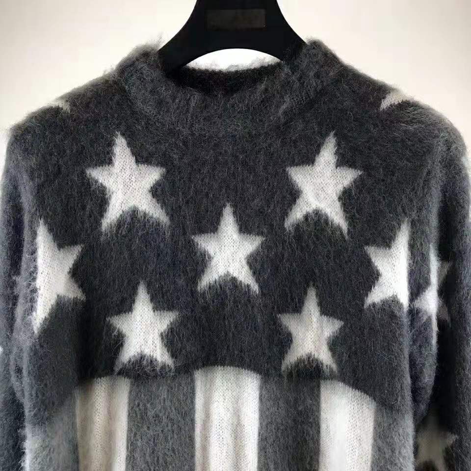 Louis Vuitton Grey USA Flag Mohair Jacquard Crew Neck Sweater M Louis  Vuitton