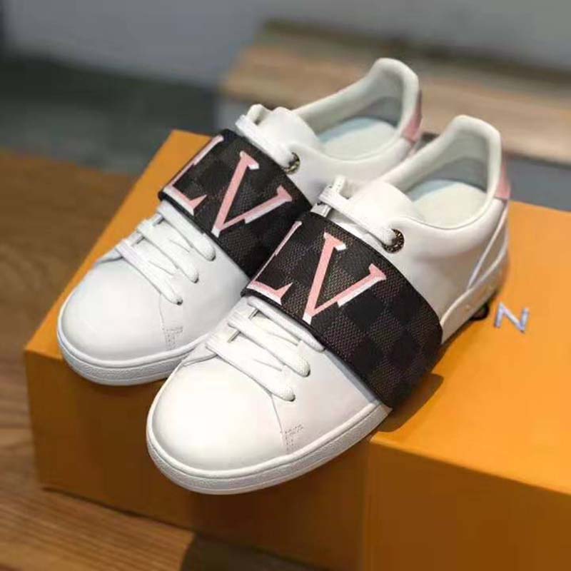 Louis Vuitton LV Women Frontrow Sneaker in White Calf Leather and ...