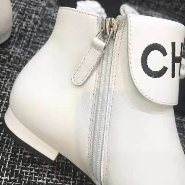 chanel white ankle boots