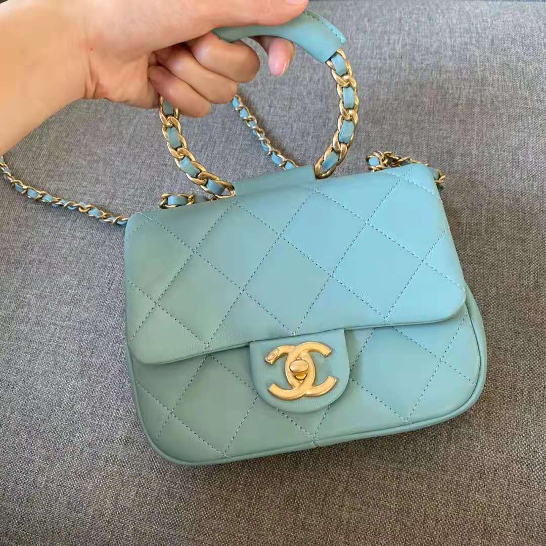 blue mini chanel bag