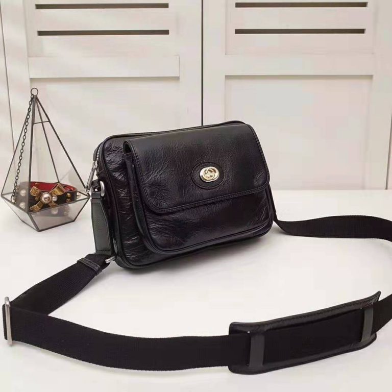 Gucci GG Men Leather Belt Bag in Black Soft Leather - LULUX