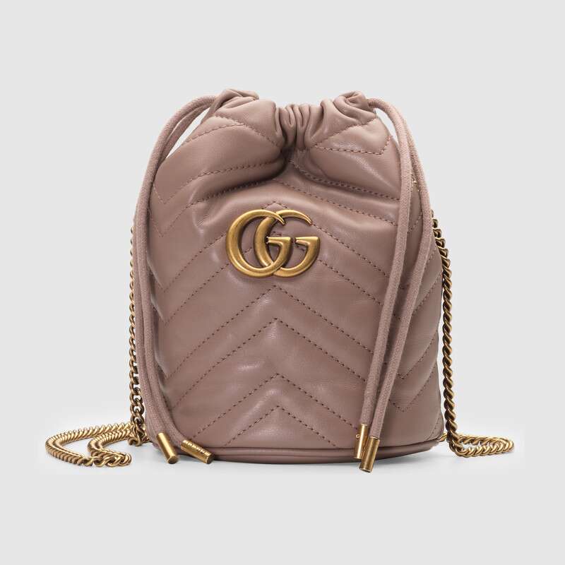 Gucci GG Women GG Marmont Mini Bucket Bag in Matelassé Chevron Leather ...